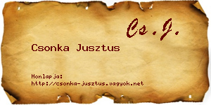 Csonka Jusztus névjegykártya